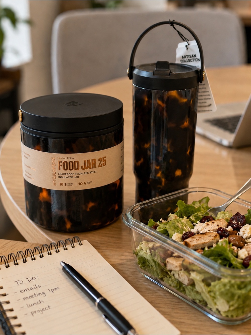 Limited edition Hydrapeak  Food Jar & Tumbler Set - Black/Brown. Brand new